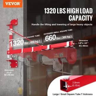 VEVOR Elektrischer Hebezeug-Stützarm 600 kg Tragkraft Hebezeughalter-Schwenkarm mit Stange Hebezeugrahmen aus Stahl, 180° schwenkbarer Gerüsthebezeug-Hebearm Windenhebezeugarm für Werkstatt Garage VEVOR Elektrischer Hebezeug-Stützarm 600 kg Tragkraft Hebezeughalter-Schwenkarm mit Stange Hebezeugrahmen aus Stahl, 180° schwenkbarer Gerüsthebezeug-Hebearm Windenhebezeugarm für Werkstatt Garage