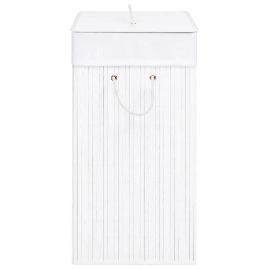 vidaXL Bambus-Wäschekorb mit 1 Fach Weiß 83 L – Bild 5