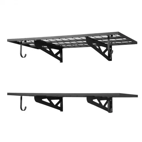 VEVOR 2er-Set Garagenregal 1219x620x210 mm Werkzeugaufbewahrung 113 kg pro Schicht Werkzeughalter Wand 1219x620 mm Regalfläche Aufbewahrungsregale Metallregal Werkzeug Organizer Wandregale – Bild 9