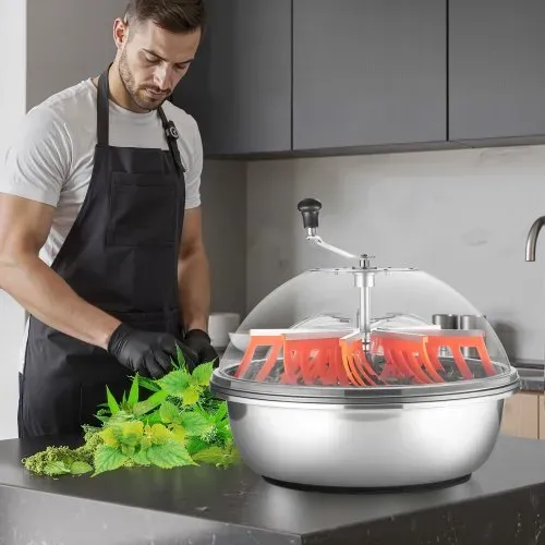 VEVOR Erntemaschine, 600 cm manueller Blattschüsseltrimmer, mit Edelstahlklingen, Nass- & Trocken-Hydrokultur-Schneidemaschine, gedrehter Schleuderschnitt für Pflanzen, Blätter, Knospen, Blumen – Bild 7