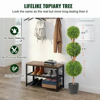 VEVOR Buchsbaumkugel Künstlich 122cm hoch Garten Deko Buchsbaum im Blumentopf Kugel künstlich Buchskugel Kunstpflanze aus PE, Holz, PP inkl. 2 Stk. Dekorative LED-Leuchten und 10 Stk. Ersatzblätter VEVOR Buchsbaumkugel Künstlich 122cm hoch Garten Deko Buchsbaum im Blumentopf Kugel künstlich Buchskugel Kunstpflanze aus PE, Holz, PP inkl. 2 Stk. Dekorative LED-Leuchten und 10 Stk. Ersatzblätter