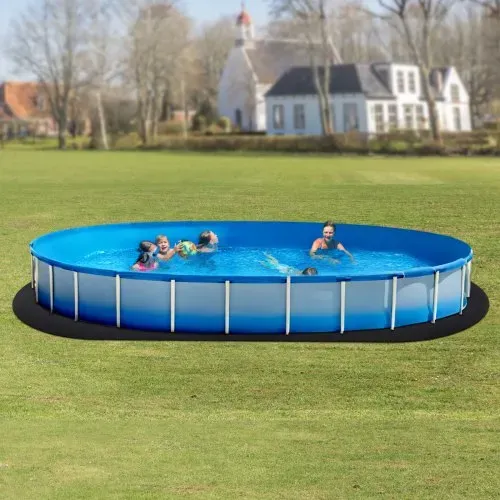VEVOR Ovale Poolunterlage, 3,6x7,3 m, Bodenplane für oberirdische Schwimmbecken, extra dicke Bodenschutzplane, Poolmatte aus Geotextilmaterial, verlängert die Lebensdauer der Folie – Bild 7