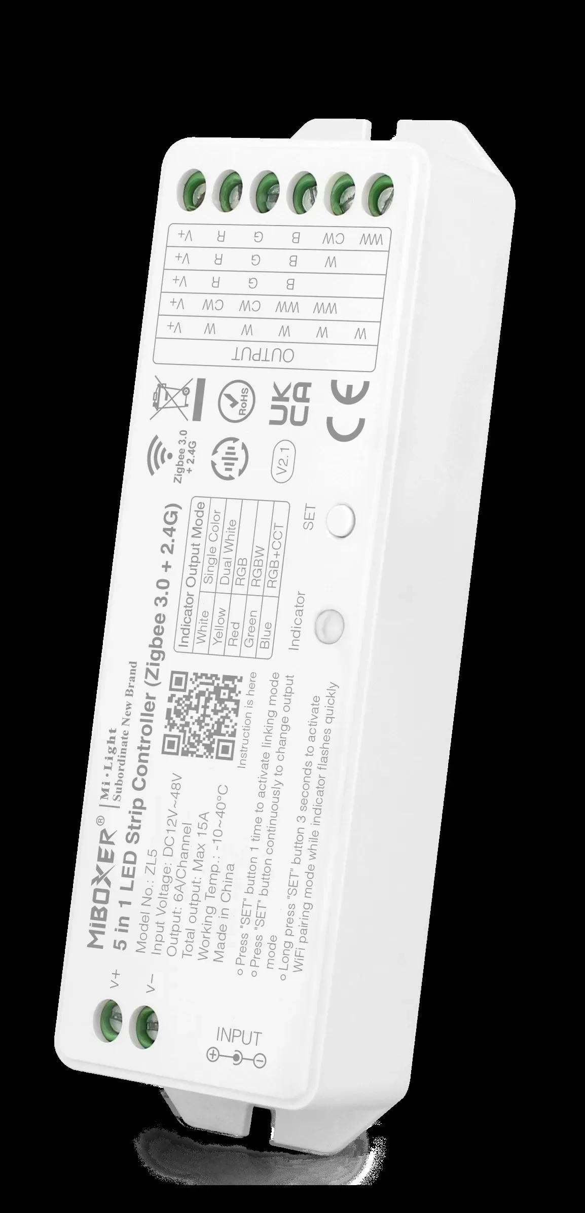 MiBoxer ZL5 LED Controller 5in1 RGB-WW (RGB-CCT) DC12~48V Zigbee 3.0/2.4G – Bild 3