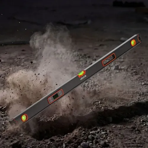 VEVOR Digitale Wasserwaage mit LCD-Display, 120 cm Richtwaage mit 3 Libellen 90°/45°/0°, Meganetische Maurerwaage mit IP54 Wasserschutz & 2 Batterien, 360° Messwerkzeug für Baustelle Hausrenovierung – Bild 7