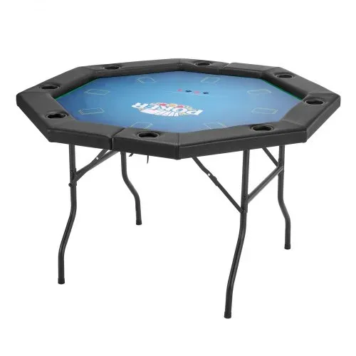 VEVOR klappbarer Pokertisch für 8 Spieler (1325 mm) Kasino-Freizeittisch mit gepolsterten Schienen & Getränkehaltern, achteckige tragbare Spieltische mit Filz- und Metallbeinen Texas Hold’em Poker – Bild 8