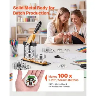 VEVOR Buttonmaschine 58 mm Knopfmachermaschine Badgemaker Buttonpresse, mit 100 Buttonrohlingen Kreisschneider & Zauberbuch Ergonomischem Griff für DIY-Anstecker Pins & Schlüsselanhänger VEVOR Buttonmaschine 58 mm Knopfmachermaschine Badgemaker Buttonpresse, mit 100 Buttonrohlingen Kreisschneider & Zauberbuch Ergonomischem Griff für DIY-Anstecker Pins & Schlüsselanhänger