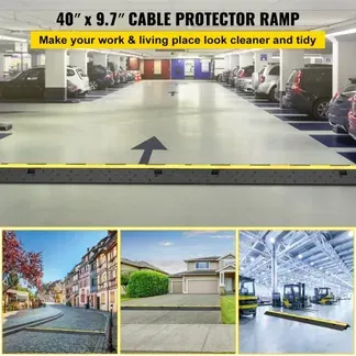 VEVOR Kabelschutzmatte Kabelkanal schwarz Kabeldurchführung für Kabeldurchführungen auf Boden; Traglast: 4989 kg für Büro 101×24,5×5 cm VEVOR Kabelschutzmatte Kabelkanal schwarz Kabeldurchführung für Kabeldurchführungen auf Boden; Traglast: 4989 kg für Büro 101×24,5×5 cm