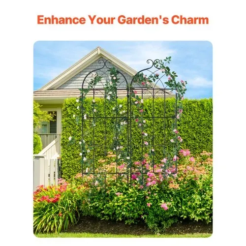 VEVOR Rankhilfe für Kletterpflanzen, 51x180 cm, Kletterhilfe, 2er-Set rostfreies Metallspalier für Gartenblumen, Rankgitter für Rosen, Gurkenstütze, dekoratives Clematis-Spalier für Innenhöfe & Rasen – Bild 2