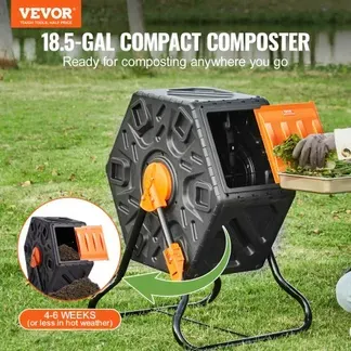 VEVOR Tumbling-Komposterbin Komposter Tumbler 70 L, Trommelkomposter 360° Drehbar Multifunktionaler Tumbling Komposter 605 x 510 x 730 mm, 20 kg Belastbarer Garten Kompostbehälter inkl. Handschuhe VEVOR Tumbling-Komposterbin Komposter Tumbler 70 L, Trommelkomposter 360° Drehbar Multifunktionaler Tumbling Komposter 605 x 510 x 730 mm, 20 kg Belastbarer Garten Kompostbehälter inkl. Handschuhe