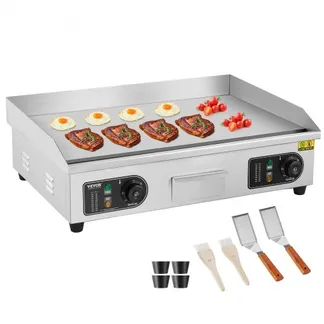 VEVOR Kommerzieller elektrischer Grill, 4000 W, flache Grillplatte für die Arbeitsplatte, einstellbare Temperatur von 122 °F bis 572 °F, 25,98 x 15,75 x 0,39 Zoll, Grillplatte aus Edelstahl mit 2 Schaufeln und 2 Bürsten für Zuhause oder das Restaurant VEVOR Kommerzieller elektrischer Grill, 4000 W, flache Grillplatte für die Arbeitsplatte, einstellbare Temperatur von 122 °F bis 572 °F, 25,98 x 15,75 x 0,39 Zoll, Grillplatte aus Edelstahl mit 2 Schaufeln und 2 Bürsten für Zuhause oder das Restaurant