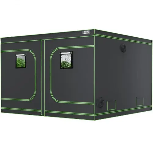 VEVOR Growbox 305 x 305 x 203 cm Gewächshaus aus 19 mm Stahl-Rahmen und 600D Oxford-Gewebe Growtent 60 kg Tragfähigkeit Growschrank Geeignet für 400 W Wachstumslicht Indoor Zuchtzelt – Bild 10