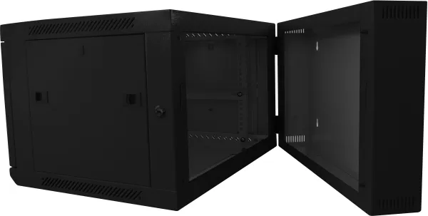 ALLNET 19"Wandgehäuse, 12HE, 2-teilig, T600mm, Schwarz, SMB-Serie, – Bild 3
