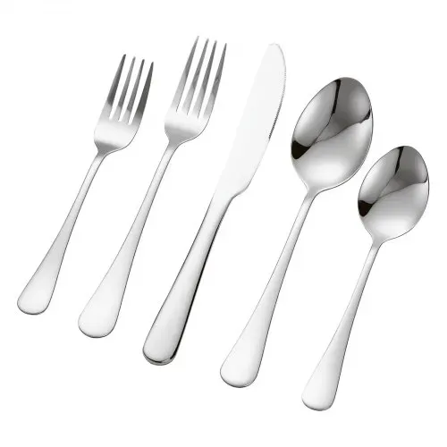 VEVOR 30-teiliges Besteckset aus lebensmittelechtem Edelstahl, hochglanzpoliertes Essbesteck-Set, spülmaschinenfestes Essgeschirr für die Küche, Service für 6 Personen, inkl. Messer Gabel Löffel – Bild 8