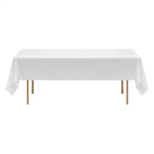 VEVOR 6 x Tischdecke Tischwäsche 1524x2591 mm, wiederverwendbarer Tischdeckenschutz, maschinenwaschbares Tischtuch aus Polyestergewebe für Partys Hochzeiten Bankette formelle Veranstaltungen, Weiß – Bild 9