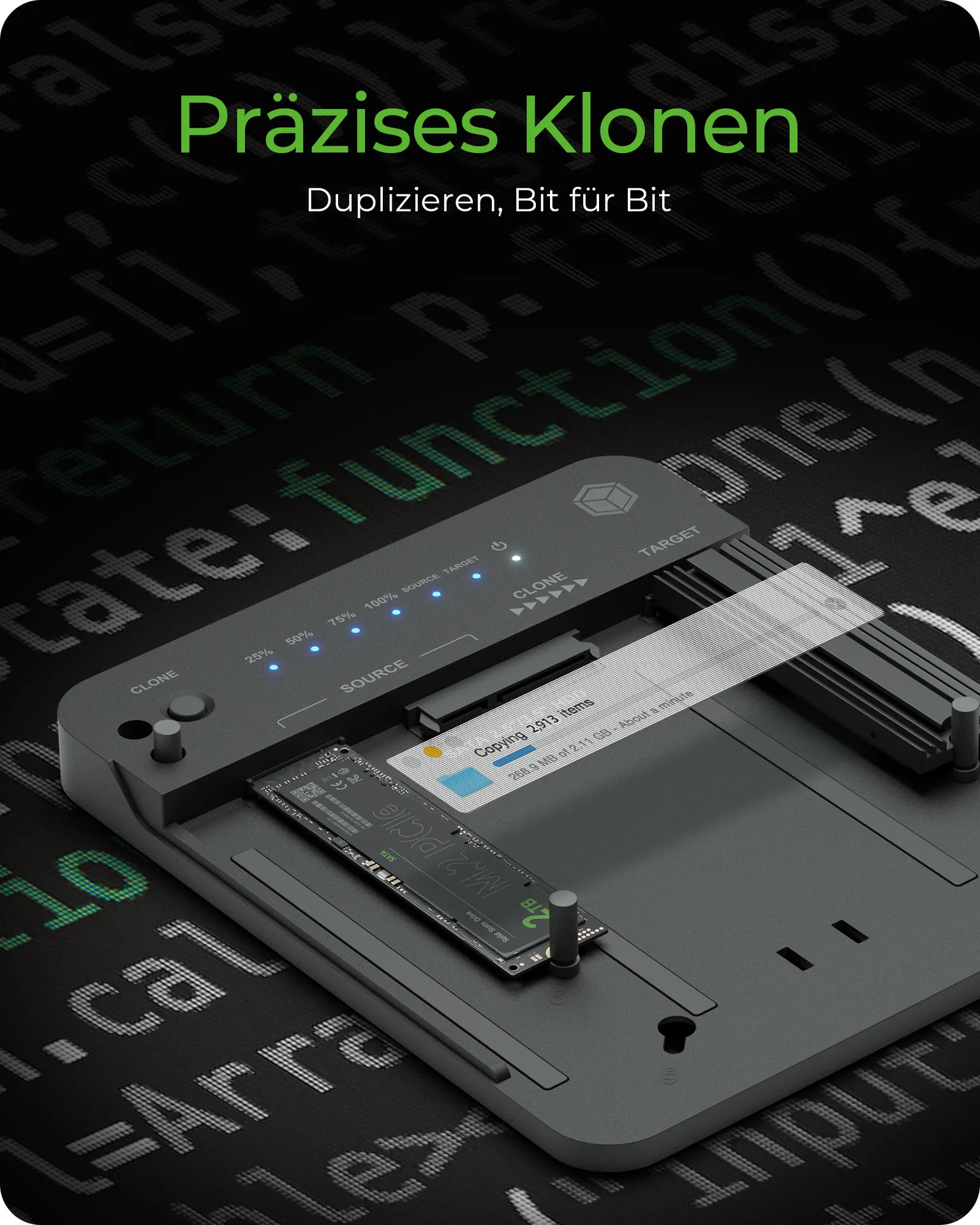 ICY BOX IB-2913MCL-C31, Docking & CloneStation für M.2 NVMe/SATA & 2,5"/3,5" SATA zu M.2 NVMe SSDs – Bild 6