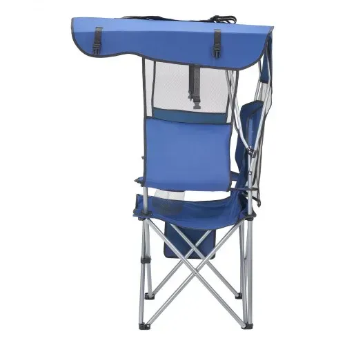 VEVOR Campingstuhl Faltstuhl 150 kg Belastbar, Anglerstuhl mit Sonnendach & Zeitschriftentasche, Klappstuhl mit 2 Getränkehaltern, für Outdoor-Aktivitäten Angeln Picknicks Camping Dunkelblau – Bild 10