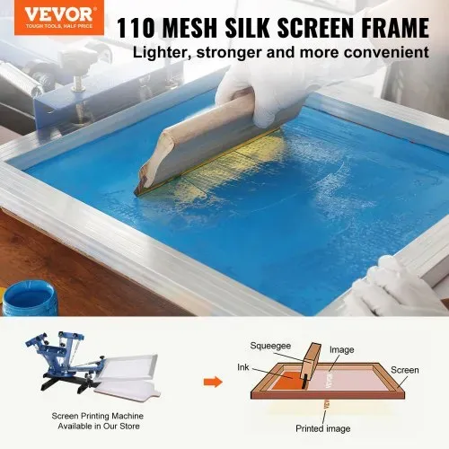 VEVOR Siebdruck Kit, 3 Stk. Aluminium Siebdruck Rahmen 152,4×254 mm/203,2×304,8 mm/254×355,6 mm 110 Mesh, 5 Glitter & Siebdruck Rakel & Folien für T-shirts, DIY Druck usw. VEVOR Siebdruck Kit, 3 Stk. Aluminium Siebdruck Rahmen 152,4×254 mm/203,2×304,8 mm/254×355,6 mm 110 Mesh, 5 Glitter & Siebdruck Rakel & Folien für T-shirts, DIY Druck usw.