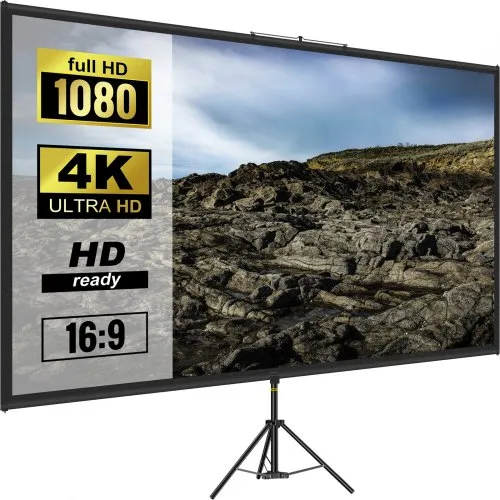 VEVOR 16:9 Beamer Leinwand Stativ 4K HD Rolloleinwand Präsentationswand Projektionsfläche 178x100cm Projektor Bildschirm Standfuß 200-250cm höhenverstellbar ideal für Heimkino Tagungsraum Hochzeiten VEVOR 16:9 Beamer Leinwand Stativ 4K HD Rolloleinwand Präsentationswand Projektionsfläche 178x100cm Projektor Bildschirm Standfuß 200-250cm höhenverstellbar ideal für Heimkino Tagungsraum Hochzeiten