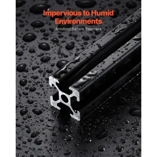 VEVOR 10er Set Aluprofil 2000 mm T-Nut 2020 Aluminium Profil, eloxierte Linearschiene nach europäischem Standard, Nutenprofil für 3D-Drucker, CNC-Maschine DIY, Lasergravur, Schwarz – Bild 3