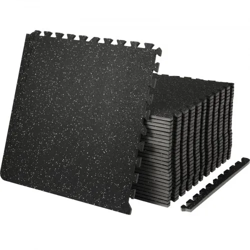 VEVOR EVA-Schaum-Fußmatten, Fitnessstudio-Bodenbelag-Set, 61 x 61 cm, Schwarz, 25-teiliges Rutschfeste Ineinandergreifende Puzzle-Fliesen-Schutzboden Set für den Haushalt, Training, Garage VEVOR EVA-Schaum-Fußmatten, Fitnessstudio-Bodenbelag-Set, 61 x 61 cm, Schwarz, 25-teiliges Rutschfeste Ineinandergreifende Puzzle-Fliesen-Schutzboden Set für den Haushalt, Training, Garage