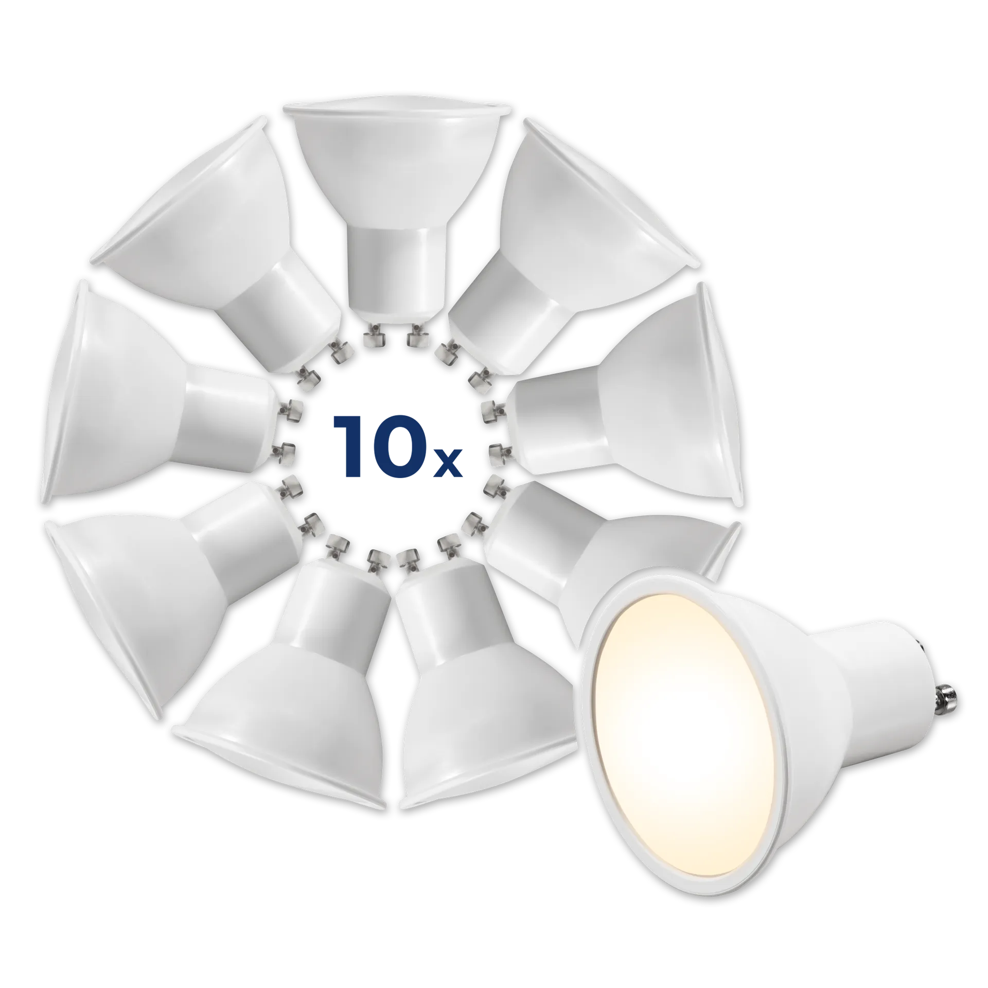LED-Strahler McShine “MS-60-10“ GU10, 6W, 510lm, 3000K, warmweiß,10er-Pack LED-Strahler McShine “MS-60-10“ GU10, 6W, 510lm, 3000K, warmweiß,10er-Pack