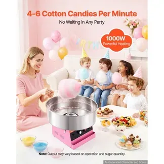 VEVOR Zuckerwattemaschine, 1000 W, elektrisch, pink, ideal für Zuhause, Karneval, Geburtstage, Familienfeiern, einfache Bedienung mit 52 cm Edelstahlschüssel, Ablagefach und Zuckerlöffel VEVOR Zuckerwattemaschine, 1000 W, elektrisch, pink, ideal für Zuhause, Karneval, Geburtstage, Familienfeiern, einfache Bedienung mit 52 cm Edelstahlschüssel, Ablagefach und Zuckerlöffel