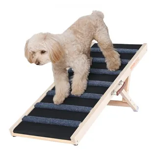 VEVOR Hunderampe 1m lang Hundetreppe mit 7 Querstangen Hundeautorampe aus Kiefernholz Gummi Hundeeinstiegshilfe 5-stufige Höheneinstellungen Tierrampe ca. 45kg Tragfähigkeit für große kleine Hunde VEVOR Hunderampe 1m lang Hundetreppe mit 7 Querstangen Hundeautorampe aus Kiefernholz Gummi Hundeeinstiegshilfe 5-stufige Höheneinstellungen Tierrampe ca. 45kg Tragfähigkeit für große kleine Hunde