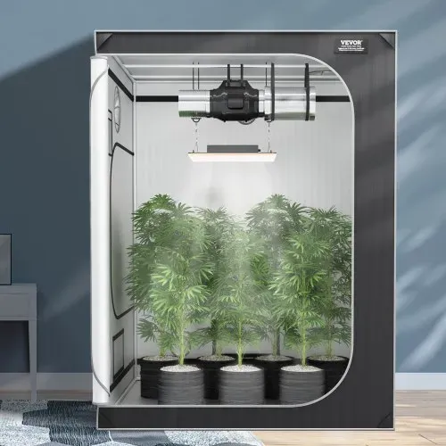 VEVOR Grow-Zelt, 152,4 x 152,4 x 203,2 cm, Indoor-Growzelt, hydroponische Fenstertür-Ablage – Bild 7