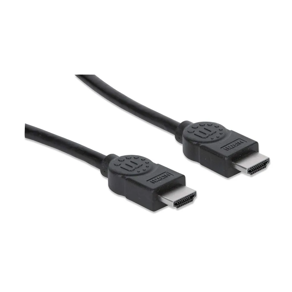 Manhattan High Speed HDMI-Kabel, ARC, 3D, 4K@30Hz, HDMI-Stecker auf HDMI-Stecker, geschirmt, schwarz, 1 m – Bild 2