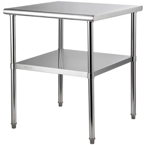 VEVOR Kommerzieller Edelstahltisch 76,2 x 76,2 x 91,4 cm, Edelstahl Zweilagiger Arbeitstisch Zerlegetisch Gastro 226 kg + 136 kg Tragfähigkeit, Gewerbe Küchentisch, Zubereitungstisch Küchenmöbel VEVOR Kommerzieller Edelstahltisch 76,2 x 76,2 x 91,4 cm, Edelstahl Zweilagiger Arbeitstisch Zerlegetisch Gastro 226 kg + 136 kg Tragfähigkeit, Gewerbe Küchentisch, Zubereitungstisch Küchenmöbel