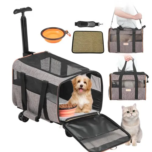 VEVOR Hundetrolley Faltbarer Hunderucksack Max.9,9kg Tragfähigkeit Transporttasche aus 600D Oxford-Stoff Hundewagen mit 4 Rädern Haustier Trolley Hundereisetasche Ideal für Autoreisen oder Ausflüge VEVOR Hundetrolley Faltbarer Hunderucksack Max.9,9kg Tragfähigkeit Transporttasche aus 600D Oxford-Stoff Hundewagen mit 4 Rädern Haustier Trolley Hundereisetasche Ideal für Autoreisen oder Ausflüge