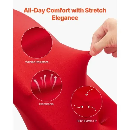 VEVOR Stuhlhussen Stuhlbezug Stretch 50 Stk. waschbarer & abnehmbarer Stuhlüberzug aus Polyester-Spandex für Hochzeitsfeiern Esszimmerbankette, passend für Klappstühle (45 x 46 x 77 cm) Rot – Bild 2