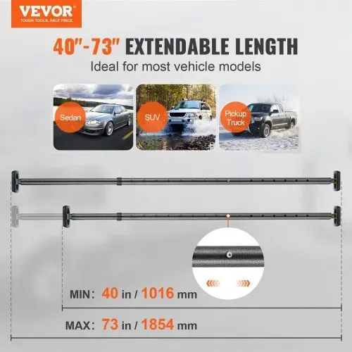 VEVOR Cargo Bar, SUV Ladeflächenstange, verstellbar von 1016 bis 1854 mm, Ladestabilisierungsstange aus Stahl mit 100 kg Kapazität, verschiebbarer Ladestangenanschlag für Auto VEVOR Cargo Bar, SUV Ladeflächenstange, verstellbar von 1016 bis 1854 mm, Ladestabilisierungsstange aus Stahl mit 100 kg Kapazität, verschiebbarer Ladestangenanschlag für Auto