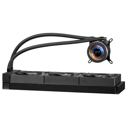 VEVOR CPU-Flüssigkeitskühler, AIO-CPU-Wasserkühler, 3x 120 mm PWN-Lüfter, Pumpe & 53 mm LCD-Display, max. 2200 U/min CPU-Kühlerlüfter, kompatibel mit Intel 115X/1366/2011/1700/1200, AMD AM4/AM5 – Bild 9