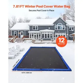 VEVOR Pool Beschwerungssack, 12 Packungen à 238 cm, 0,4 mm dicke PVC-Säcke mit Gewichten mit auslaufsicherem Schraubverschluss, Wassersäcke zur Befestigung von Poolabdeckungen im Winter, blau VEVOR Pool Beschwerungssack, 12 Packungen à 238 cm, 0,4 mm dicke PVC-Säcke mit Gewichten mit auslaufsicherem Schraubverschluss, Wassersäcke zur Befestigung von Poolabdeckungen im Winter, blau
