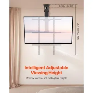 VEVOR motorisierte TV Deckenhalterung Halterung für 813 bis 1651 mm Fernseher, elektrischer verstellbarer herunterklappbarer Ständer mit max. VESA 60 x 60 cm, passend für Fernseher bis zu 40 kg VEVOR motorisierte TV Deckenhalterung Halterung für 813 bis 1651 mm Fernseher, elektrischer verstellbarer herunterklappbarer Ständer mit max. VESA 60 x 60 cm, passend für Fernseher bis zu 40 kg