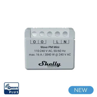 Shelly · Unterputz · „Wave PM Mini“ · Relais · max. A · 1 Kanal · Z-Wave Shelly · Unterputz · „Wave PM Mini“ · Relais · max. A · 1 Kanal · Z-Wave