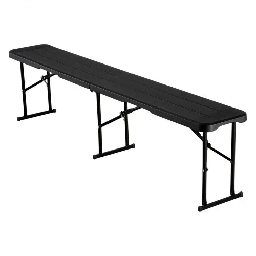 VEVOR tragbare Mannschaftsbank Sitzbank Campingbank 182cm, Klappbank für Picknicks Partys Camping Essen, Bierbank aus HDPE (150 kg belastbar pro Sitz) 2-tlg. Partybank mit 2 Tragetaschen, Schwarz – Bild 8