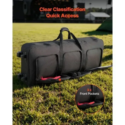 VEVOR Keyboardtasche, Keyboard Tasche für 61 Tasten, 1100 x 440 x 180 mm E-Klaviere Gigbag mit verstellbaren Schulterriemen, Tragegriffen & Rollen, 1680D, wasserabweisend & gepolstert für Keyboard – Bild 3