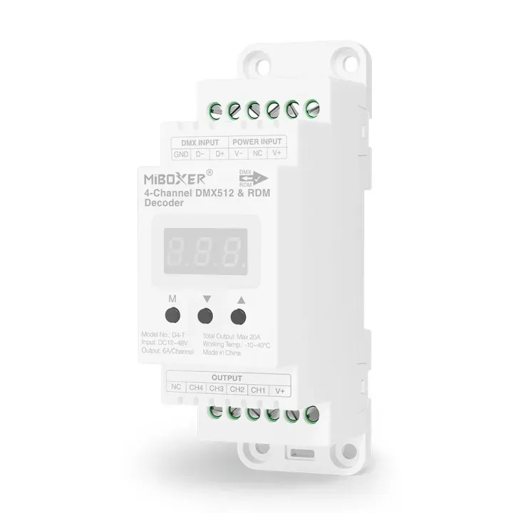 MiBoxer D4-T LED Controller DMX 4-Kanal für DIN-Schiene MiBoxer D4-T LED Controller DMX 4-Kanal für DIN-Schiene