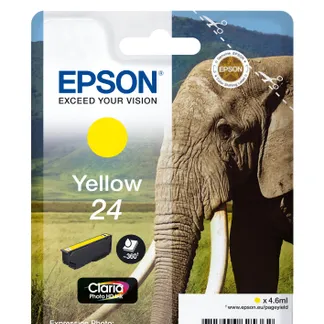 Epson Elephant Singlepack Yellow 24 Claria Photo HD Ink Epson Elephant Singlepack Yellow 24 Claria Photo HD Ink