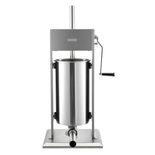 VEVOR Manueller Wurstfüller 15 L, Vertikale Wurstfüllmaschine mit 2 Geschwindigkeiten (Schnell/Langsam) & 5 Füllrohren & Griff, Fleischfüller aus Edelstahl für Gewerblichen & Privaten Gebrauch – Bild 9