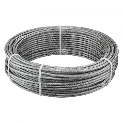 VEVOR Edelstahldrahtseil φ3,2 mm 30,5 m Länge, Drahtseil aus Edelstahl 304 mit einer Bruchlast von 2,94 kN, 7x7 Litzen Stahldraht, Geländerseil für Terrassengeländer, Gartenspaliere – Bild 9