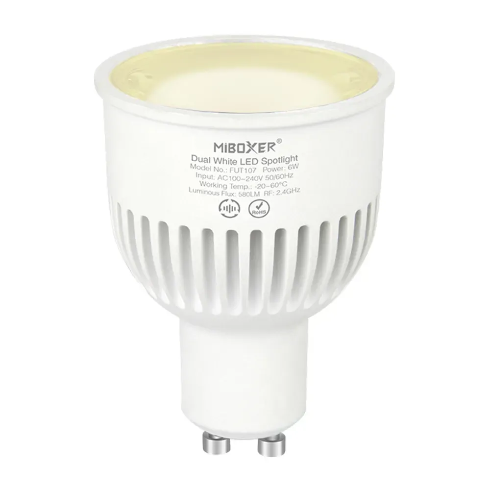 MiBoxer FUT107 LED Retrofit GU10 6W Dual White LED Spotlight MiBoxer FUT107 LED Retrofit GU10 6W Dual White LED Spotlight