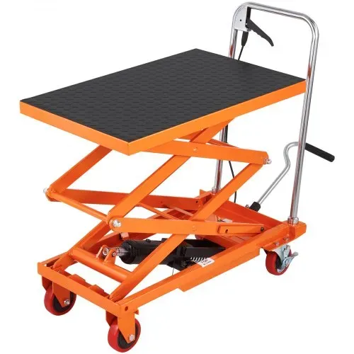 VEVOR TFD15 Hydraulischer Hubwagen Tischwagen, 330 Pfund Kapazität, 127 cm, mit 4 Rädern und rutschfestem Pad, für Materialhandhabung und Transport, Orange – Bild 10