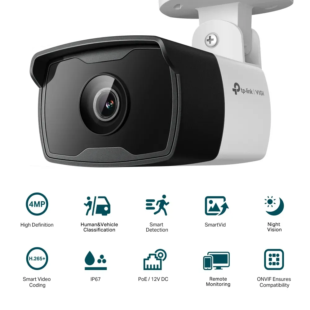 TP-Link - 4MP Outdoor Bullet Network Camera - VIGI C340I(2.8mm) – Bild 2