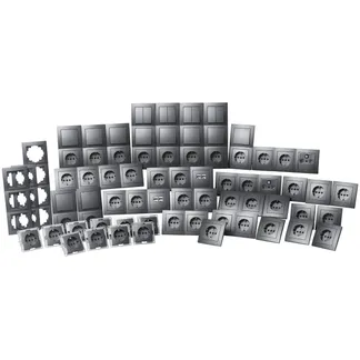 Schalter und Steckdosen Set McPower Flair “Megaset“ 100-teilig, anthrazit Schalter und Steckdosen Set McPower Flair “Megaset“ 100-teilig, anthrazit