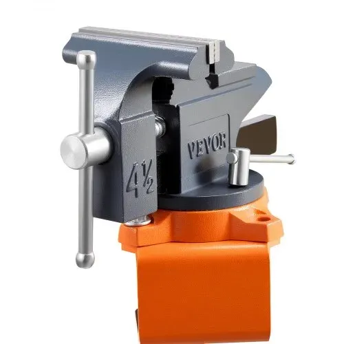 VEVOR Schraubstock, 114,3mm, Tischschraubstock mit 270°-Schwenkbasis, Werkbankschraubstock Gusseisenkonstruktion, für Holzbearbeitungs-, Metallbohr-, Gravier-, Schleif-, Schweiß- & Schneidearbeiten – Bild 8