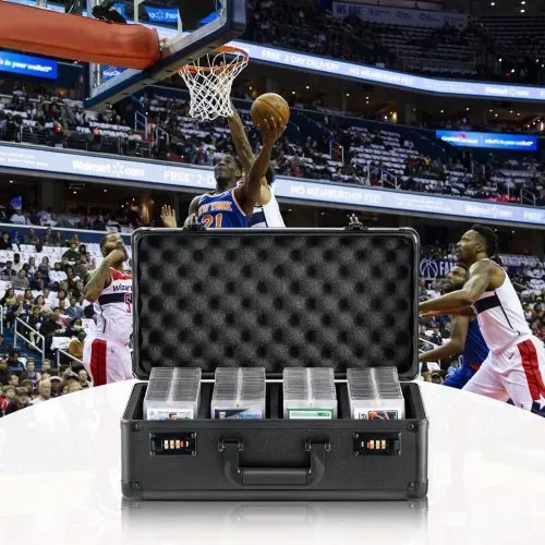 VEVOR Aufbewahrungsbox 4 Fächer, Tragetasche für Sportkarten mit Schaumstoffteilern mit Codeschloss, für 108 bewertete PSA-Karten, 76 BGS-Karten, 84 SGC-Karten, 388 Top Loader oder 999+ lose Karten – Bild 7