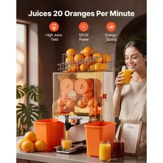 VEVOR Gewerbliche Orangenpresse Elektrische Zitruspresse 120 W Edelstahl, Saftpresse für bis zu 20 Orangen pro Minute, Entsafter für Zitronen Zitrusfrüchte mit Wasserhahn & Schalen-Auffangbehälter VEVOR Gewerbliche Orangenpresse Elektrische Zitruspresse 120 W Edelstahl, Saftpresse für bis zu 20 Orangen pro Minute, Entsafter für Zitronen Zitrusfrüchte mit Wasserhahn & Schalen-Auffangbehälter